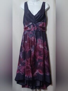 Lela Rose For Neiman Marcus & Target Purple Multi Watercolor Midi Dress. Size 14